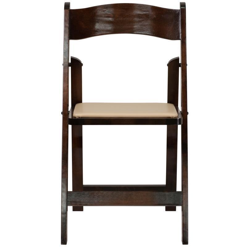 HERCULES Series Fruitwood Wood Folding Chair with Vinyl Padded Seat - Urban Living Furniture (Los Angeles, CA)