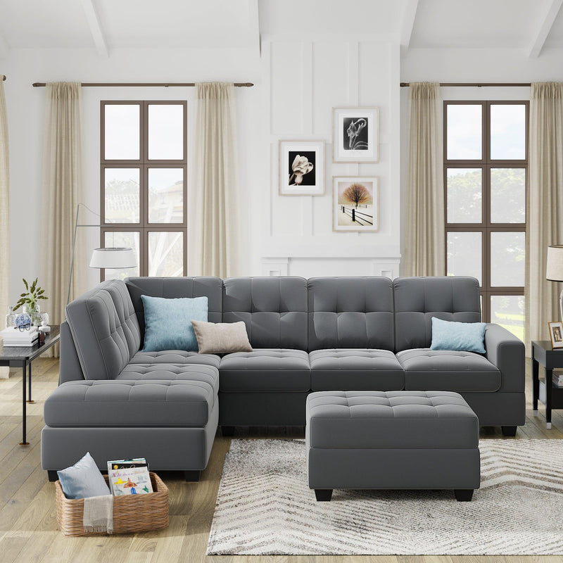 Sectional Sofa with Reversible Chaise Lounge, L-Shaped Couch withStorage Ottoman and Cup Holders - Urban Living Furniture (Los Angeles, CA)