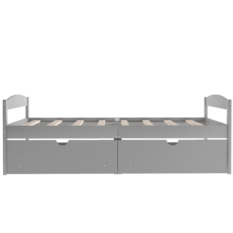 Twin size platform bed, with two drawers, gray - Urban Living Furniture (Los Angeles, CA)