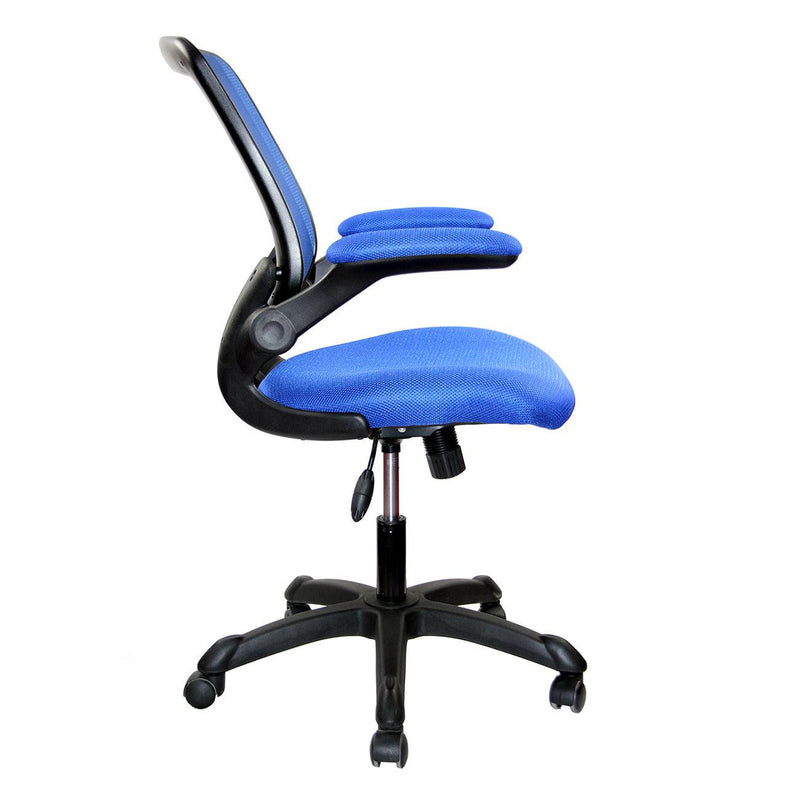 Techni Mobili Mesh Task Office Chair with Flip Up Arms, Blue - Urban Living Furniture (Los Angeles, CA)