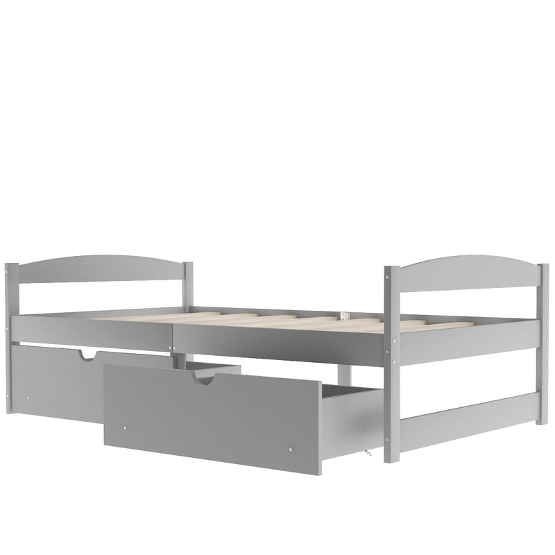 Twin size platform bed, with two drawers, gray - Urban Living Furniture (Los Angeles, CA)