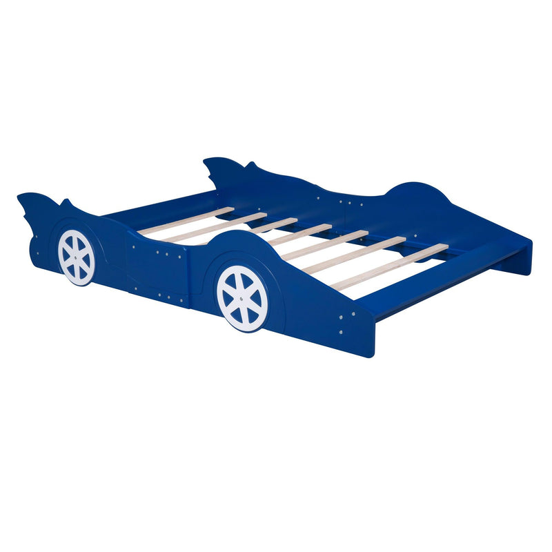 Full Size Race Car-Shaped Platform Bed with Wheels,Blue - Urban Living Furniture (Los Angeles, CA)