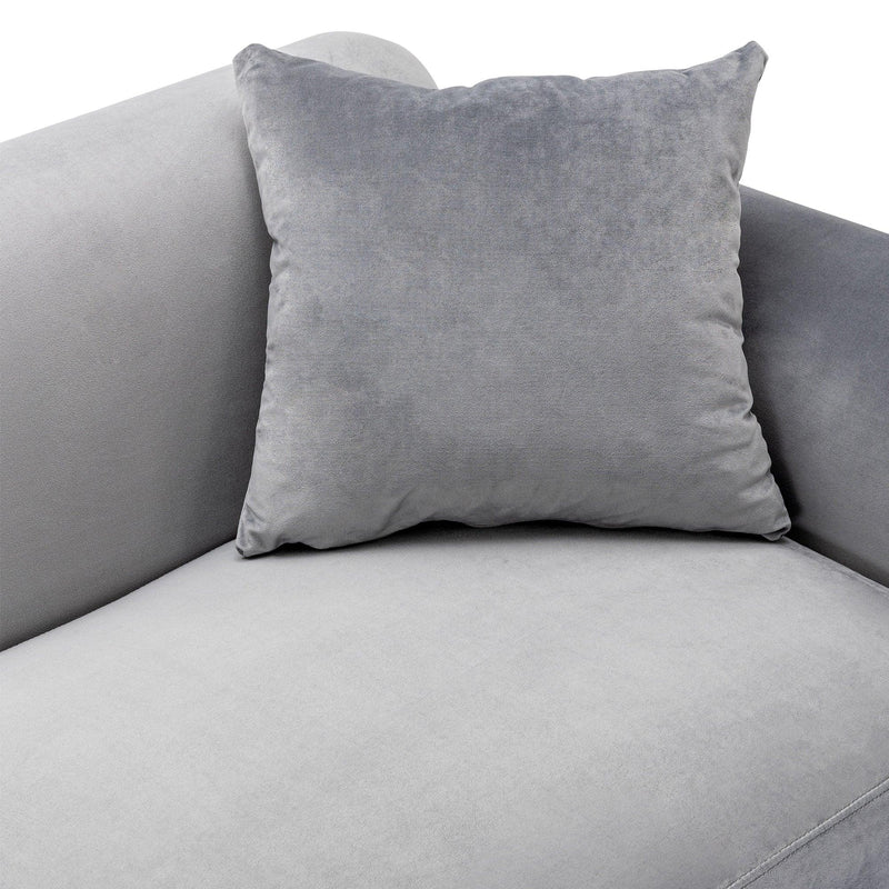 Modern Velvet Sofa with Metal Legs,Loveseat Sofa Couch with Two Pillows for Living Room and Bedroom,Grey - Urban Living Furniture (Los Angeles, CA)