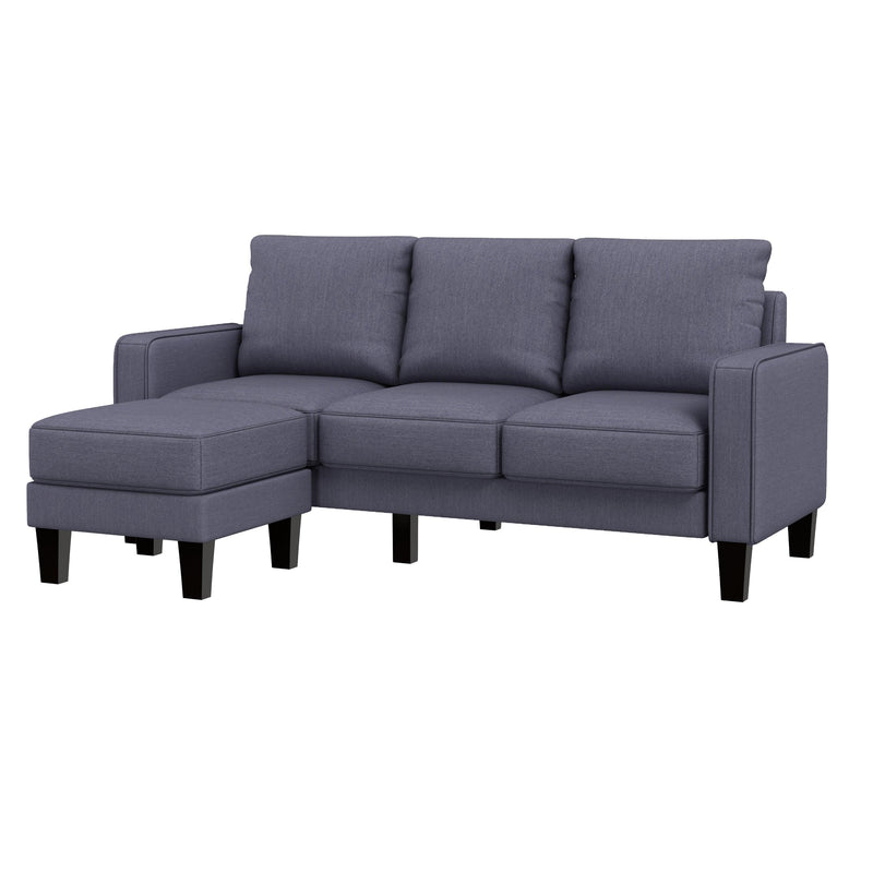 Modern Living Room Furniture L Shape Sofa with Ottoman in Dark Grey Fabric - Urban Living Furniture (Los Angeles, CA)