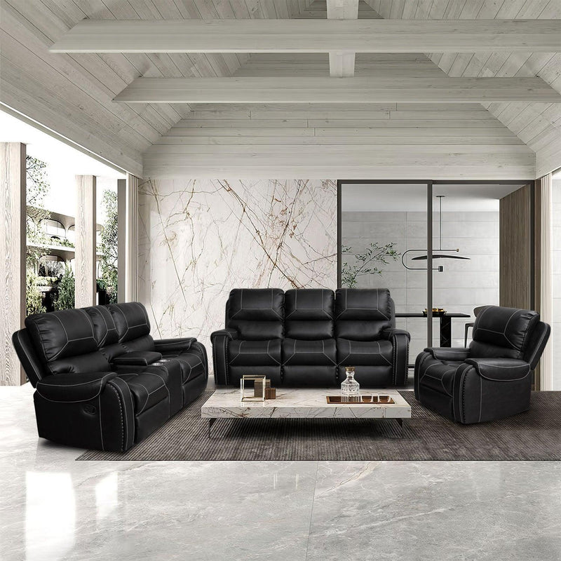 Faux Leather Reclining Sofa Couch Single Chair for Living Room Black - Urban Living Furniture (Los Angeles, CA)