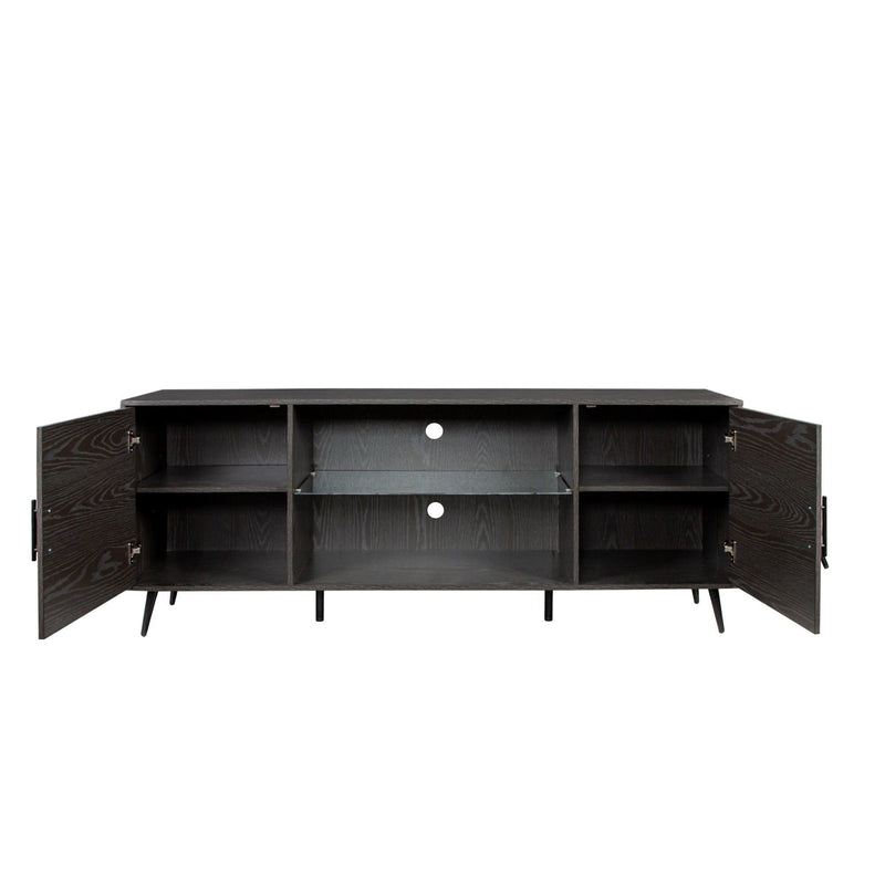 TV Stand Mid-Century WoodModern Entertainment Center AdjustableStorage Cabinet TV Console for Living Room