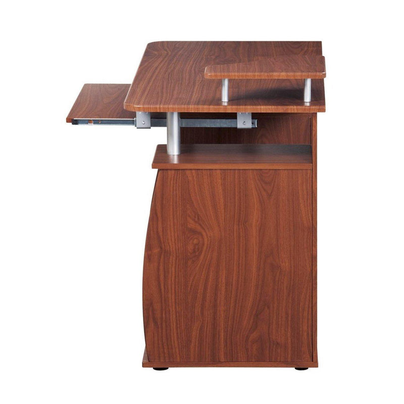 Techni Mobili Complete Computer Workstation Desk WithStorage, Mahogany