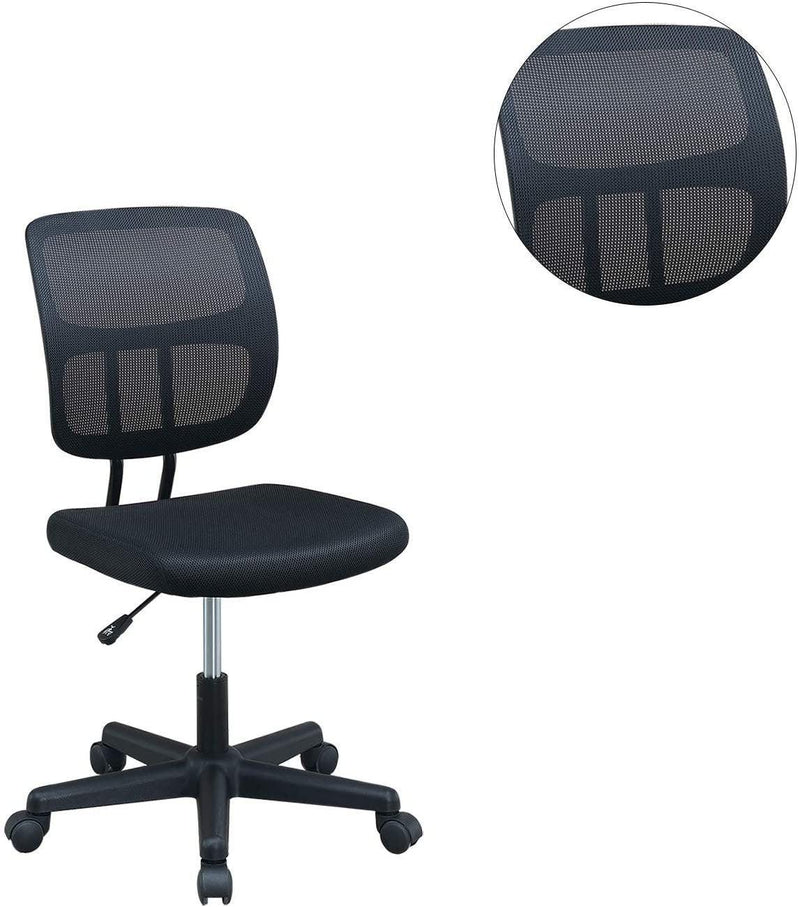 Elegant Design 1pc Office Chair Black Mesh Desk Chairs wheels Breathable Material Seats - Urban Living Furniture (Los Angeles, CA)