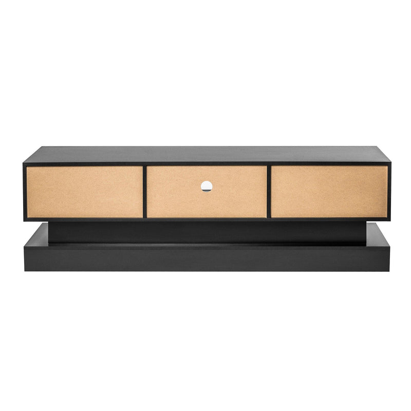 51.18inch  Black morden TV Stand with LED Lights,high glossy front TV Cabinet,can be assembled in Lounge Room, Living Room or Bedroom,color:BLACK - Urban Living Furniture (Los Angeles, CA)