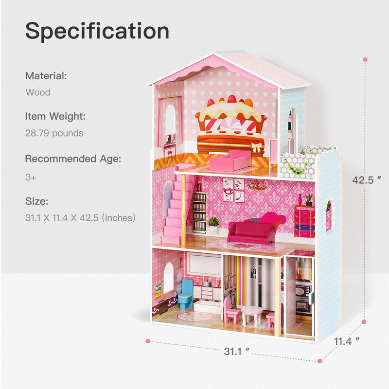 Dreamy Wooden Dollhouse, Gift for kids - Urban Living Furniture (Los Angeles, CA)