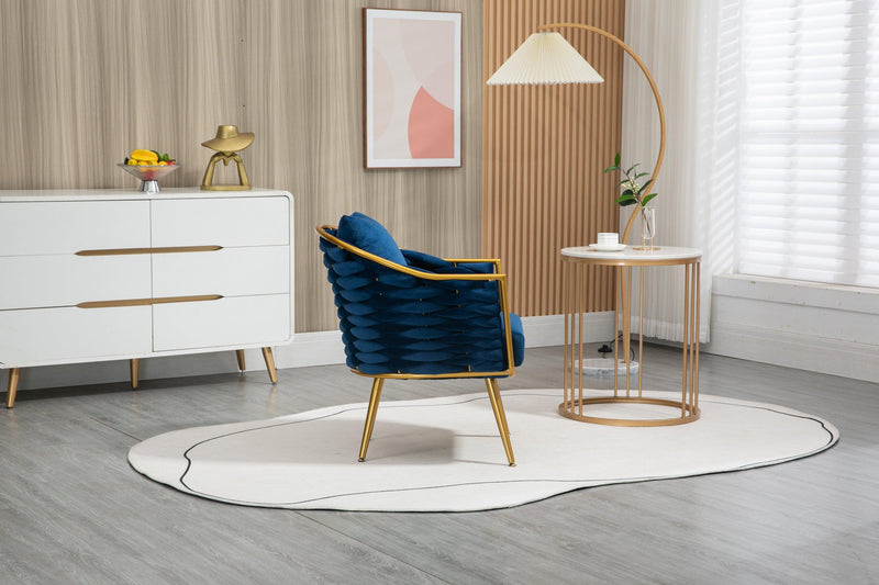 Velvet Accent ChairModern Upholstered Armchair Tufted Chair with Metal Frame, Single Leisure Chairs  for Living Room Bedroom Office Balcony - Urban Living Furniture (Los Angeles, CA)