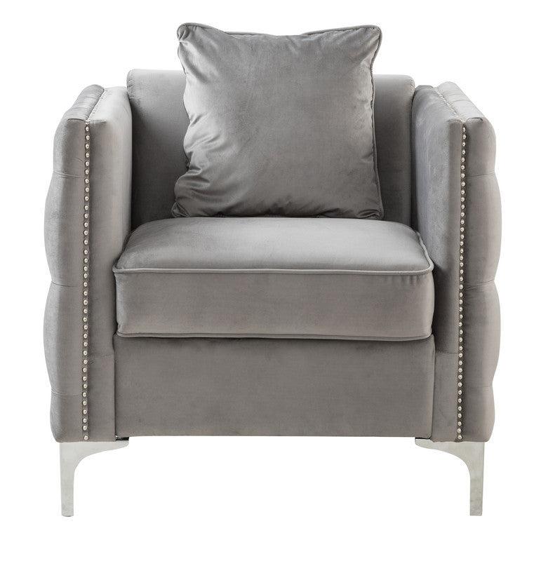 Bayberry Gray Velvet Sofa Loveseat Chair Living Room Set - Urban Living Furniture (Los Angeles, CA)