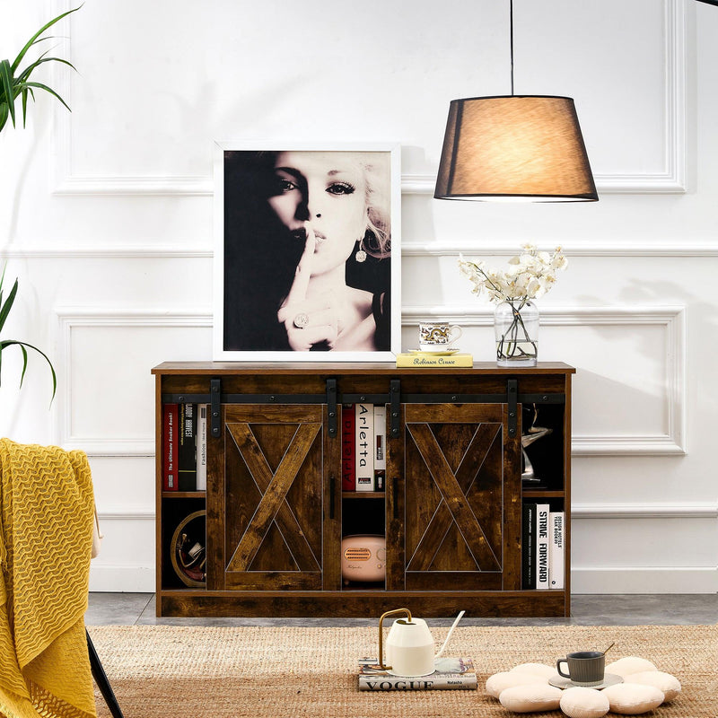 Rustic Brown decorative wooden TV /Storage cabinet with two sliding barn doors, available for bedroom, living room,corridor. - Urban Living Furniture (Los Angeles, CA)