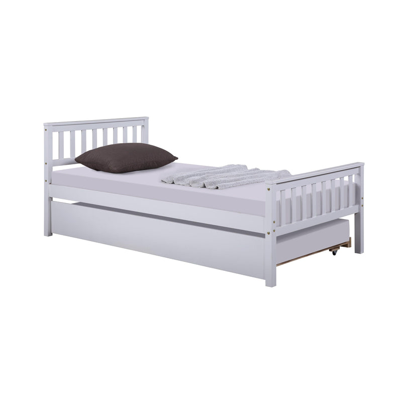 Twin Bed with Trundle, Platform Bed Frame with Headboard and Footboard, for Bedroom Small Living Space,No Box Spring Needed,White - Urban Living Furniture (Los Angeles, CA)