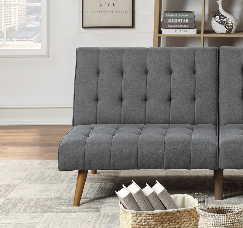 Blue GreyModern Convertible Sofa 1pc Set Couch Polyfiber Plush Tufted Cushion Sofa Living Room Furniture Wooden Legs - Urban Living Furniture (Los Angeles, CA)