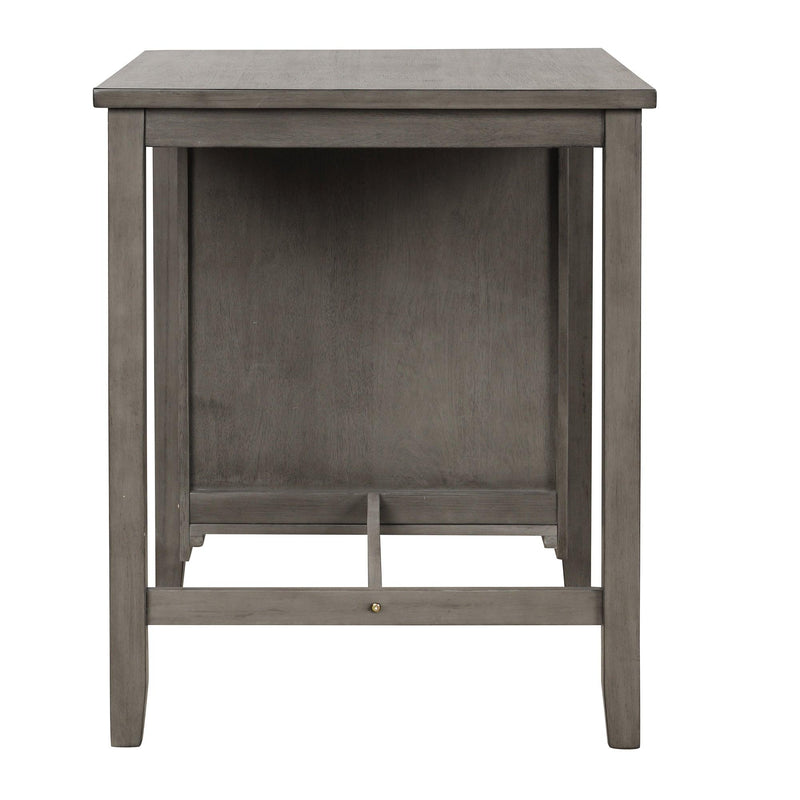 3 Piece Dining Table with Padded Stools, Table Set withStorage Shelf,Dark Gray - Urban Living Furniture (Los Angeles, CA)