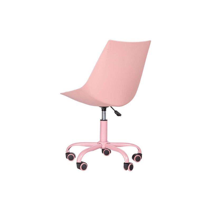 Home Office Desk Chair Computer Chair Fashion Ergonomic Task Working Chair with Wheels Height Adjustable Swivel PU Leather Pink