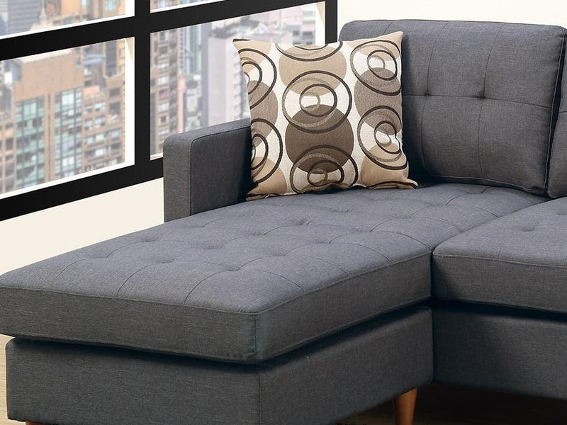 Blue Grey Polyfiber Sectional Sofa Living Room Furniture Reversible Chaise Couch Pillows Tufted Back Modular Sectionals - Urban Living Furniture (Los Angeles, CA)