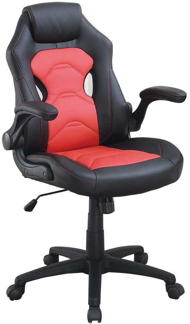 Office Chair Upholstered 1pc Comfort Chair Relax Gaming Office Chair Work Black And Red Color - Urban Living Furniture (Los Angeles, CA)