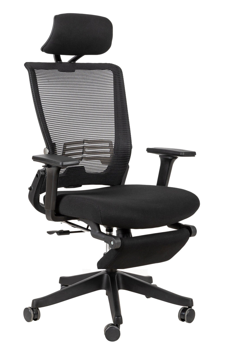 High Back Office Chair with 2d armrest and foot rest, tilt function max 128°,Black - Urban Living Furniture (Los Angeles, CA)