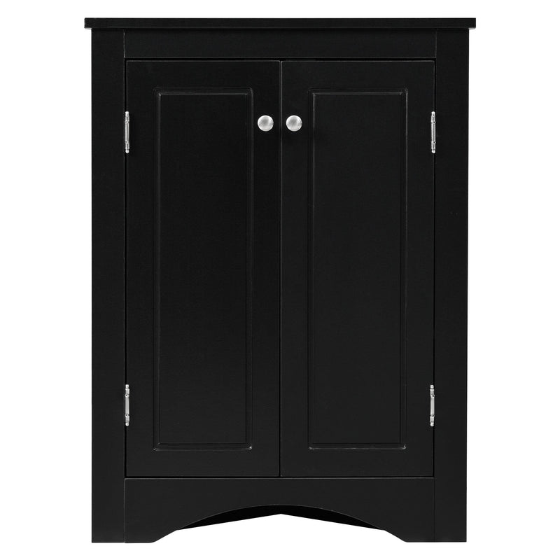 Black Triangle BathroomStorage Cabinet with Adjustable Shelves, Freestanding Floor Cabinet for Home Kitchen - Urban Living Furniture (Los Angeles, CA)