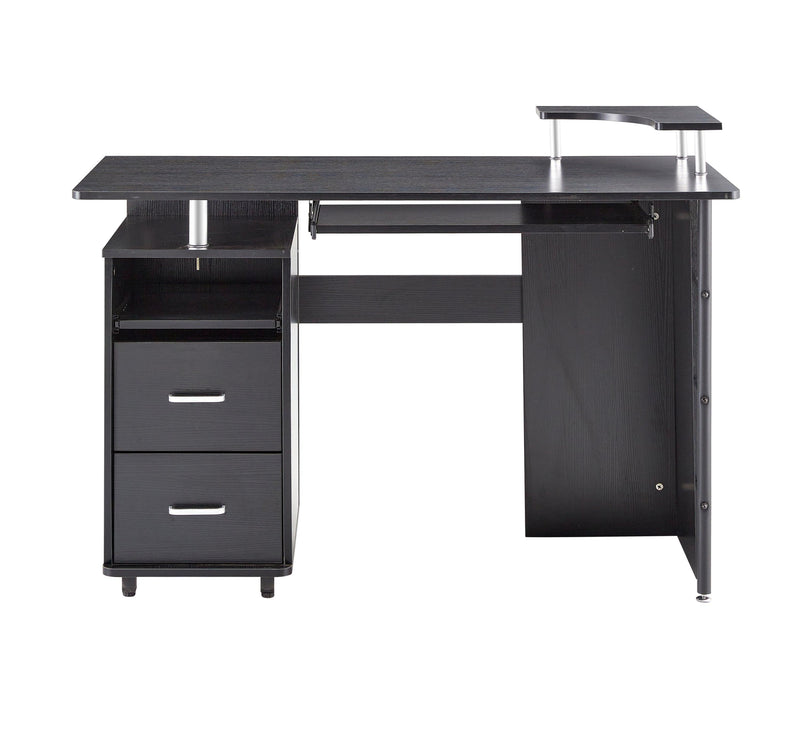 solid wood computer Desk,office table with PC droller,Storage shelves and file cabinet , two drawers, CPU tray,a shelf  used for planting, single , black. 47.24''L 21.65''W 34.35''H - Urban Living Furniture (Los Angeles, CA)