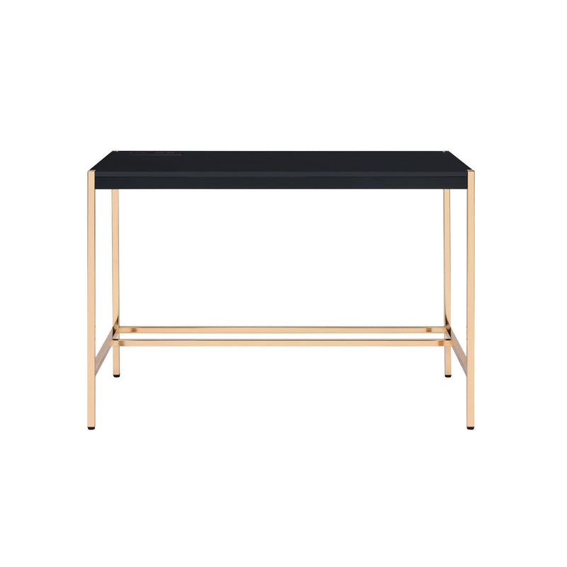 ACME Midriaks Writing Desk w/USB Port in Black & Gold Finish OF00021 - Urban Living Furniture (Los Angeles, CA)