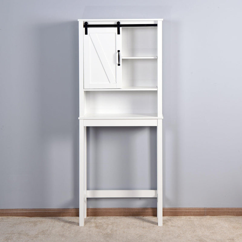 Over-the-ToiletStorage Cabinet, Space-Saving Bathroom Cabinet, with Adjustable Shelves and A Barn Door 27.16 x 9.06 x 67 inch - Urban Living Furniture (Los Angeles, CA)