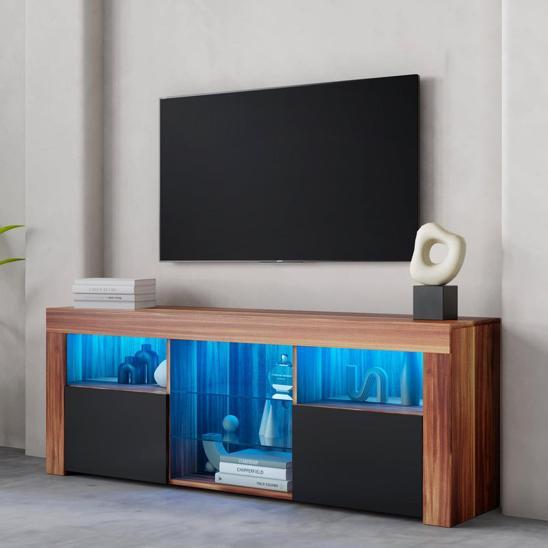 145Modern 57" TV Stand Matte Body High Gloss Fronts with 16 Color LEDs - Urban Living Furniture (Los Angeles, CA)