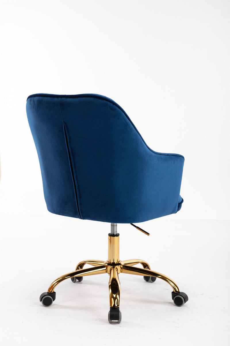 Velvet Swivel Shell Chair for Living Room ,Office chair ,Modern Leisure Arm Chair Navy