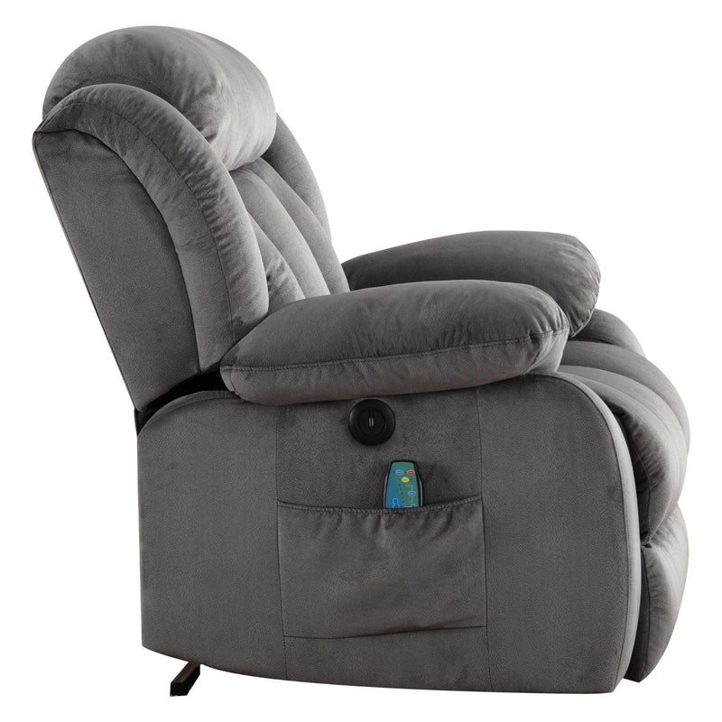 Power Massage Lift Recliner Chair with Heat & Vibration for Elderly, Heavy Duty and Safety Motion Reclining Mechanism - Antiskid Fabric Sofa Contempoary Overstuffed Design (Grey) - Urban Living Furniture (Los Angeles, CA)