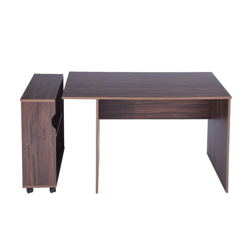 47.4" L Computer Desk with movable bookcase, brown - Urban Living Furniture (Los Angeles, CA)