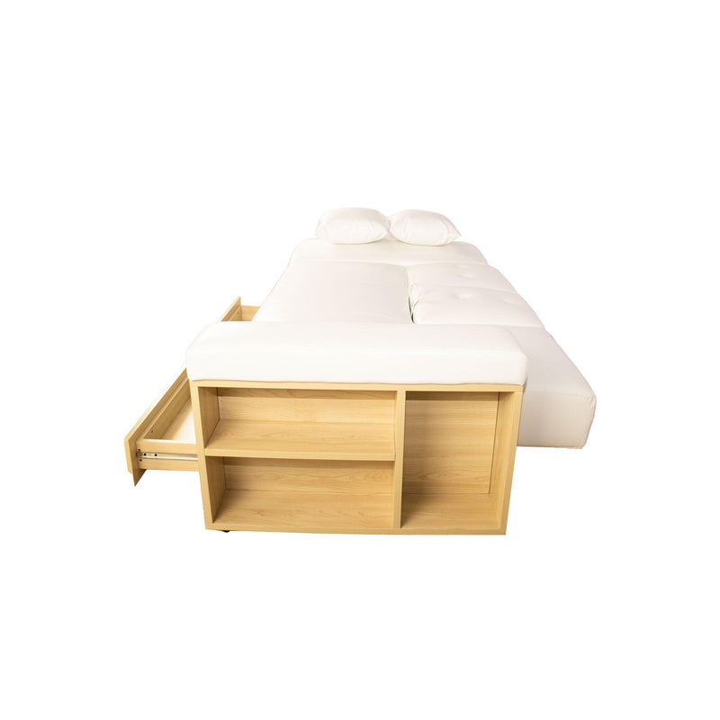 Multi-functional sofa, can sit, lie down, withStorage box and drawer, and theStorage box can be used as tea table and pedal(white) - Urban Living Furniture (Los Angeles, CA)