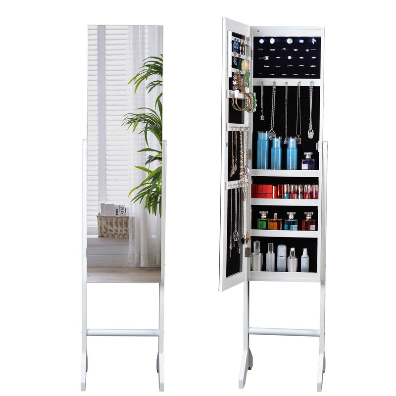 Full Mirror Fashion Simple JewelryStorage Cabinet  With Led Light  Can Be Hung On The Door Or Wall - Urban Living Furniture (Los Angeles, CA)