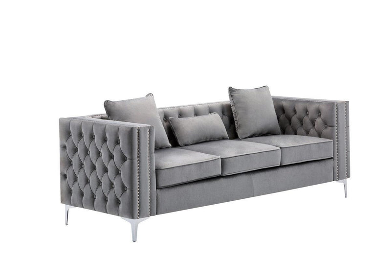 Lorreto Gray Velvet Sofa - Urban Living Furniture (Los Angeles, CA)