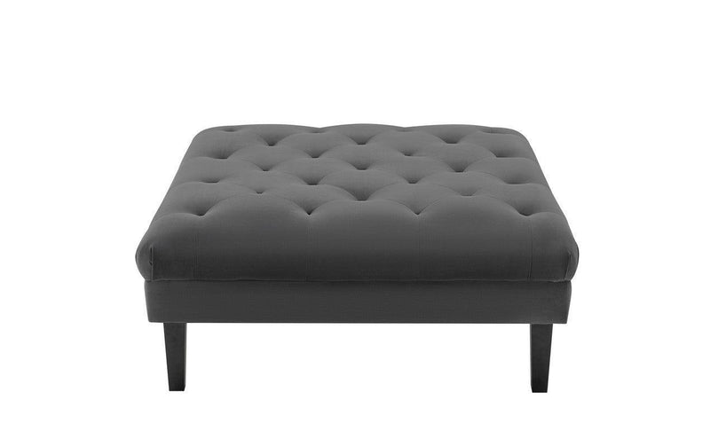 Mary Dark Gray Velvet Tufted Sofa Ottoman Living Room Set With 4 Accent Pillows - Urban Living Furniture (Los Angeles, CA)