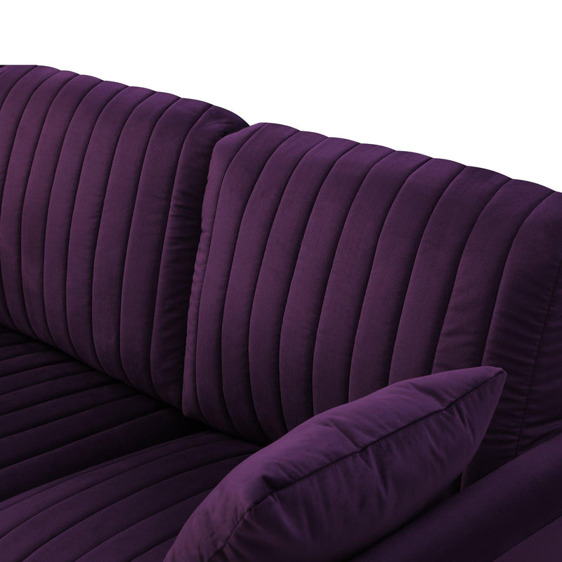 Purple Velvet Accent Chair Living Room Chair Upholstered Middle Chair With ld Legs , not sold separately, needs to be combined with other parts or multiple seats - Urban Living Furniture (Los Angeles, CA)