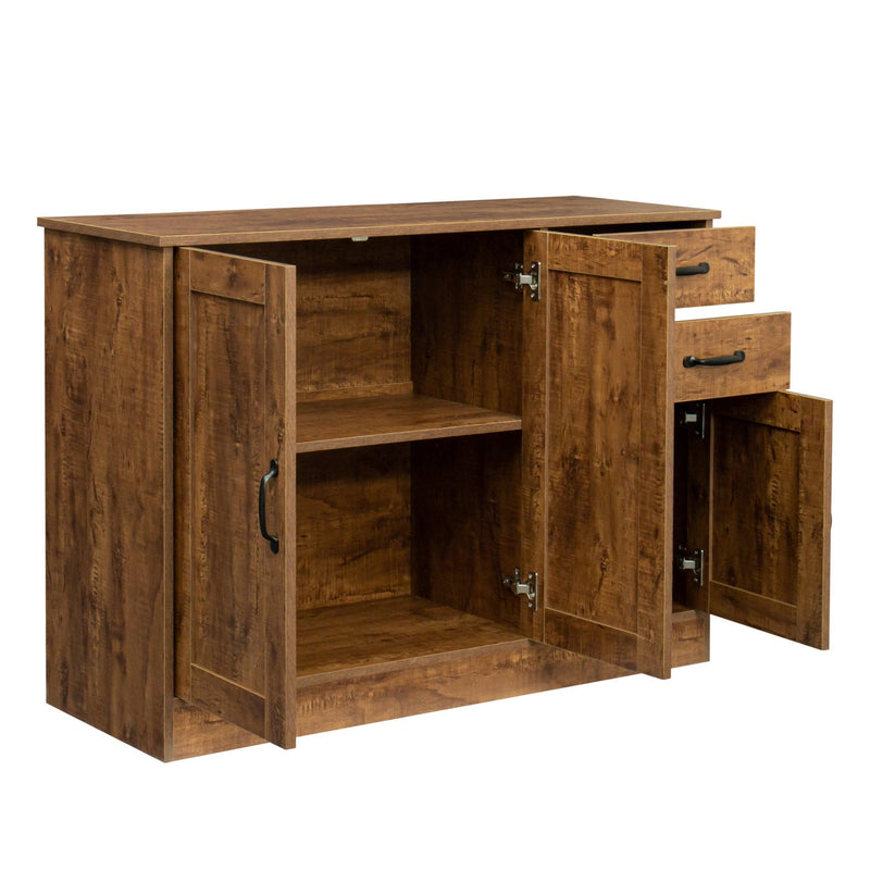 Modern Wood Buffet Sideboard with 2 doors&1Storage and 2drawers -Entryway ServingStorage Cabinet Doors-Dining Room Console, 43.3 Inch, Dark Walnut - Urban Living Furniture (Los Angeles, CA)