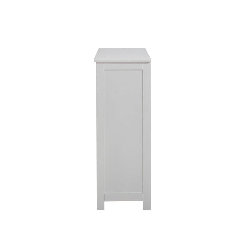 White Bathroom FloorStorage Cabinet, Wooden FreestandingStorage Cabinet, SideStorage Organizer with 1 Cupboard and 3 Drawers - Urban Living Furniture (Los Angeles, CA)