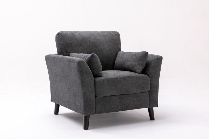 Damian Gray Velvet Fabric Sofa Loveseat Chair Living Room Set - Urban Living Furniture (Los Angeles, CA)