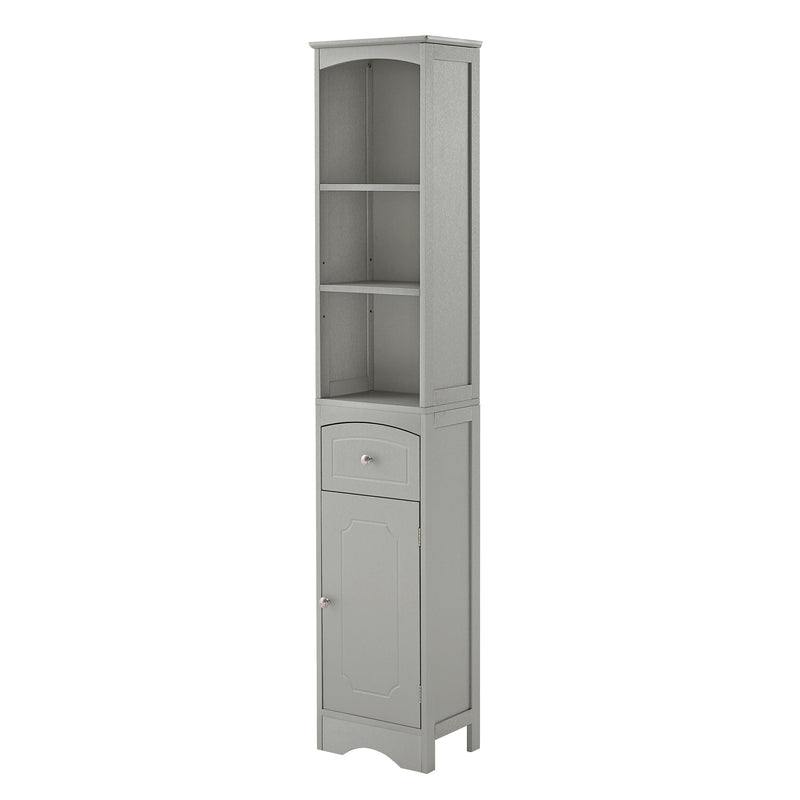 Tall Bathroom Cabinet, FreestandingStorage Cabinet with Drawer, MDF Board, Adjustable Shelf, Grey - Urban Living Furniture (Los Angeles, CA)