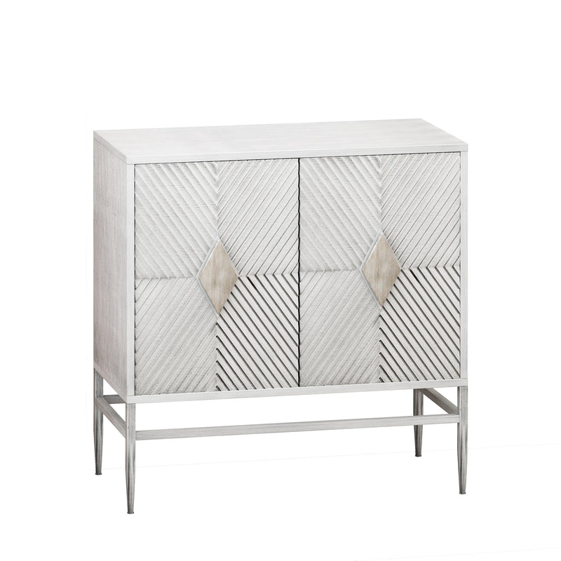 31.50"Modern 2 Door Wooden Cabinet with Featuring Two-tierStorage, for Office, Dining Room and Living Room, White Washed