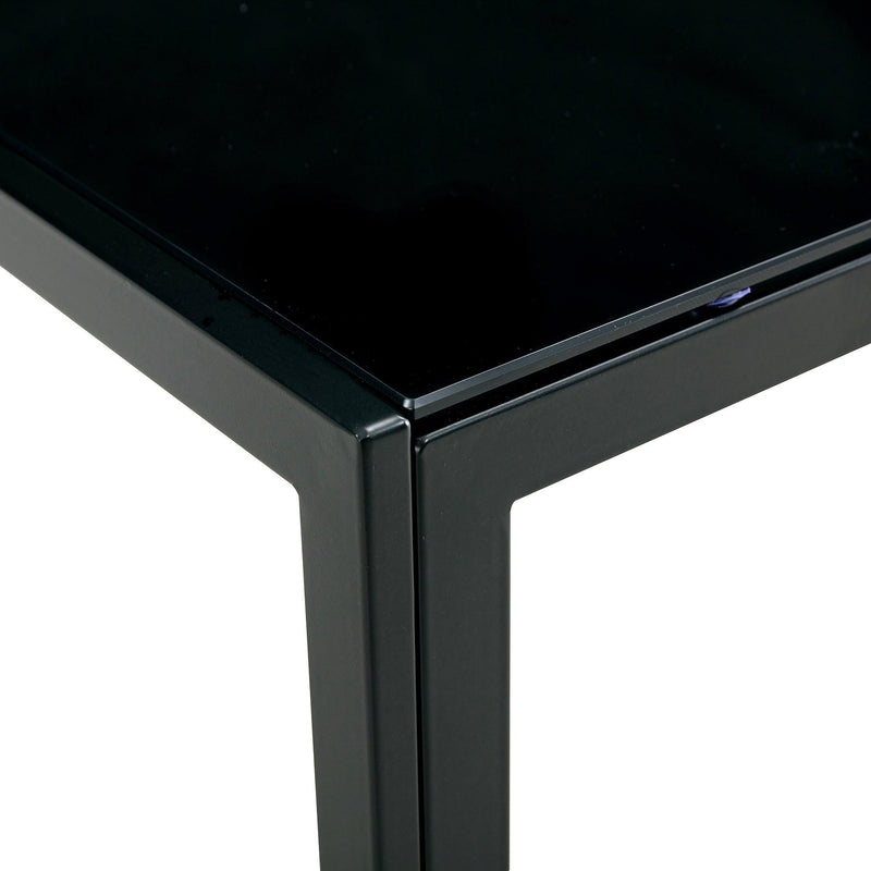 Nesting Coffee Table Set of 2, SquareModern Stacking Table with Tempered Glass Finish for Living Room,Black - Urban Living Furniture (Los Angeles, CA)