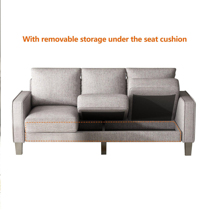 Modern Living Room Furniture Sofa in Light Grey Fabric - Urban Living Furniture (Los Angeles, CA)