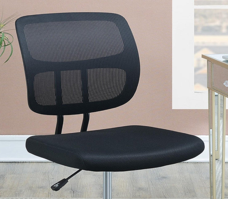 Elegant Design 1pc Office Chair Black Mesh Desk Chairs wheels Breathable Material Seats - Urban Living Furniture (Los Angeles, CA)