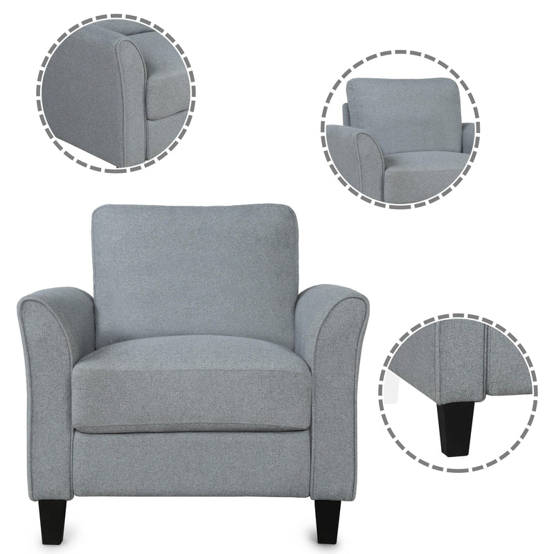 Living Room Furniture Armrest Single Sofa   and Loveseat Sofa (Gray) - Urban Living Furniture (Los Angeles, CA)