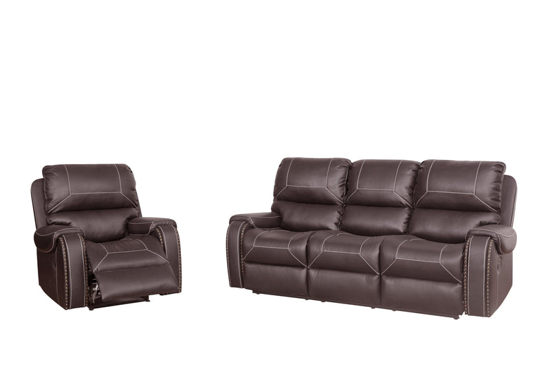 Faux Leather Reclining Sofa Couch Single Chair for Living Room Brown - Urban Living Furniture (Los Angeles, CA)