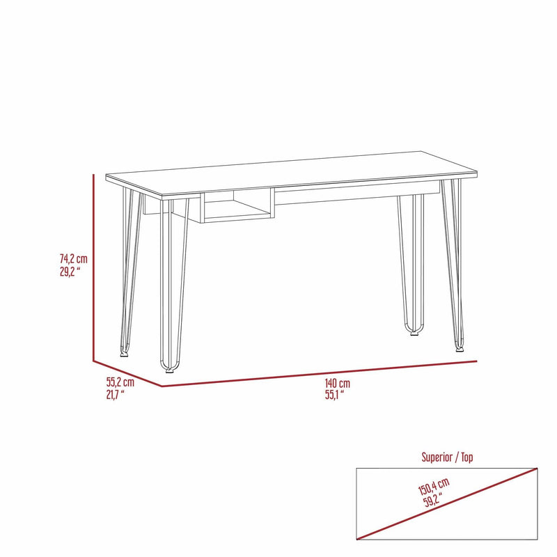 Posey 1-Drawer Rectangle Writing Desk with Hairpin Legs Mahogany - Urban Living Furniture (Los Angeles, CA)