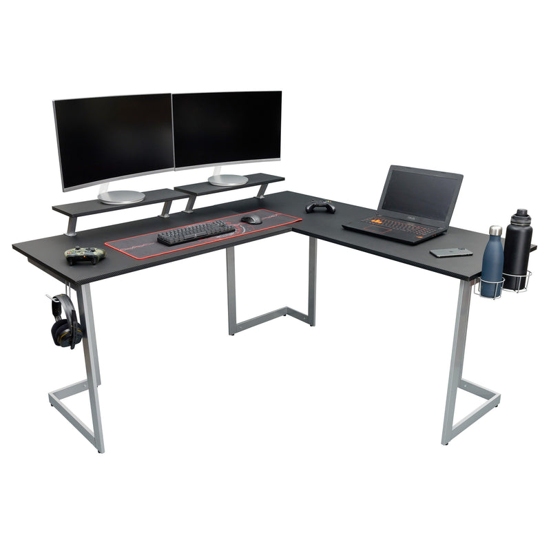 Techni Sport Warrior L-Shaped Gaming Desk, Black - Urban Living Furniture (Los Angeles, CA)