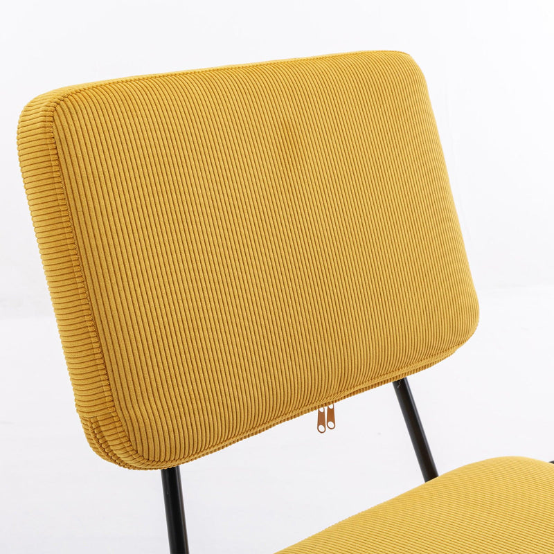 Corduroy Desk Chair Task Chair Home Office Chair Adjustable Height, Swivel Rolling Chair with Wheels for Adults Teens Bedroom Study Room,Yellow - Urban Living Furniture (Los Angeles, CA)